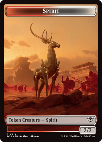 Fractal (0004) // Spirit (0010) Double-Sided Token [Secrets of Strixhaven Tokens]