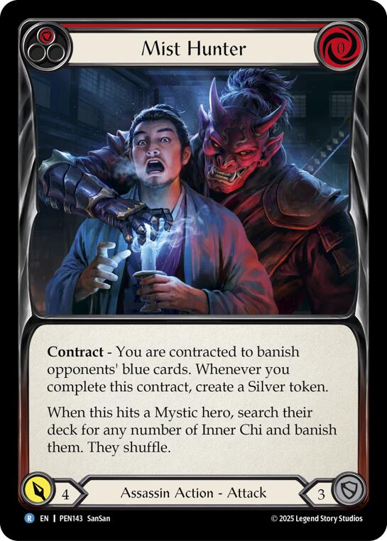 Mist Hunter (Red) (Rainbow Foil) [PEN143] (Compendium of Rathe)  Rainbow Foil