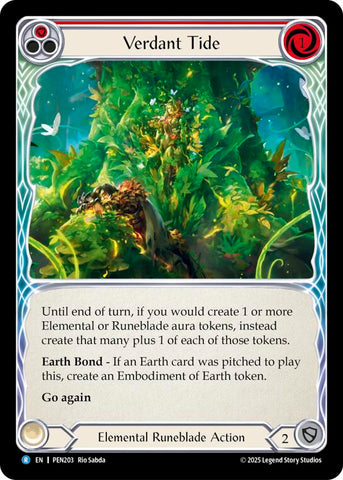 Verdant Tide (Red) (Rainbow Foil) [PEN203] (Compendium of Rathe)  Rainbow Foil