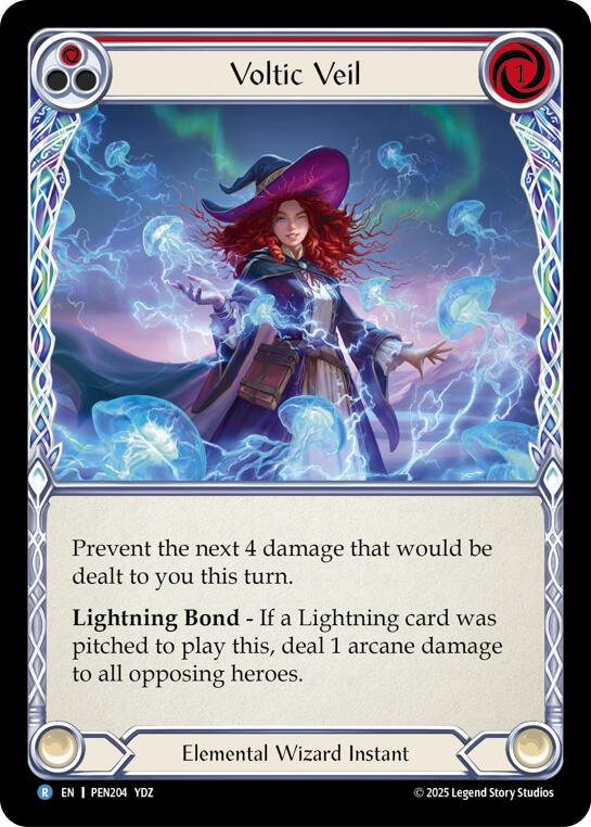 Voltic Veil (Red) (Rainbow Foil) [PEN204] (Compendium of Rathe)  Rainbow Foil