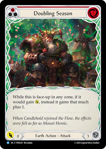 Doubling Season (Red) (Rainbow Foil) [PEN218] (Compendium of Rathe)  Rainbow Foil