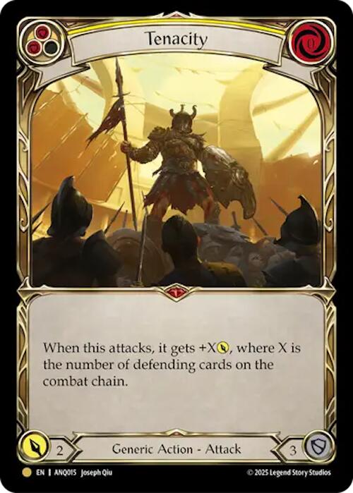 Tenacity (Yellow) (Gold) [ANQ015] (Compendium of Rathe - Antiquity Pack)  Rainbow Foil