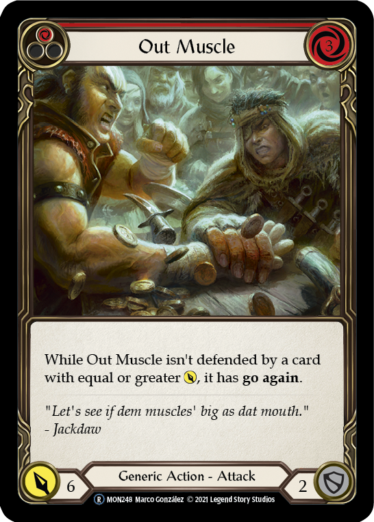 Out Muscle (Red) (Rainbow Foil) [U-MON248-RF] Unlimited Edition Rainbow Foil