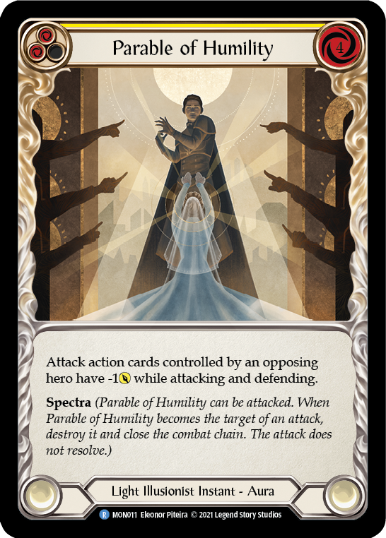 Parable of Humility (Rainbow Foil) [MON011-RF] 1st Edition Rainbow Foil