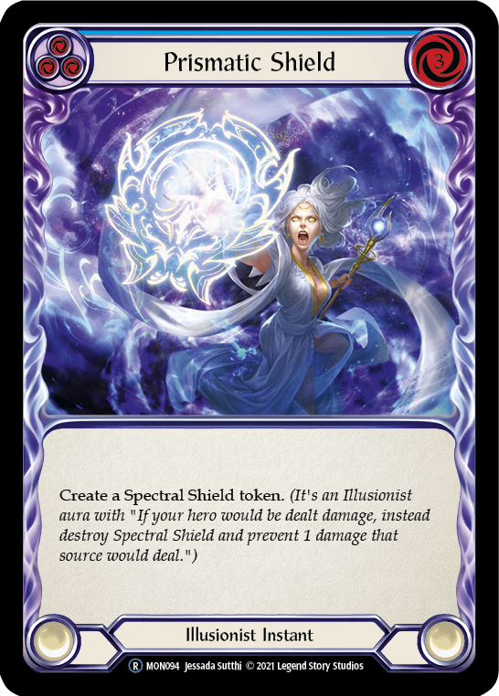 Prismatic Shield (Blue) (Rainbow Foil) [U-MON094-RF] Unlimited Edition Rainbow Foil