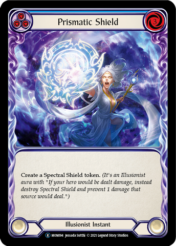 Prismatic Shield (Blue) (Rainbow Foil) [U-MON094-RF] Unlimited Edition Rainbow Foil