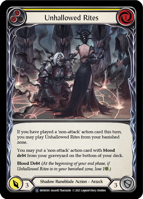 Unhallowed Rites (Yellow) (Rainbow Foil) [U-MON160-RF] Unlimited Edition Rainbow Foil