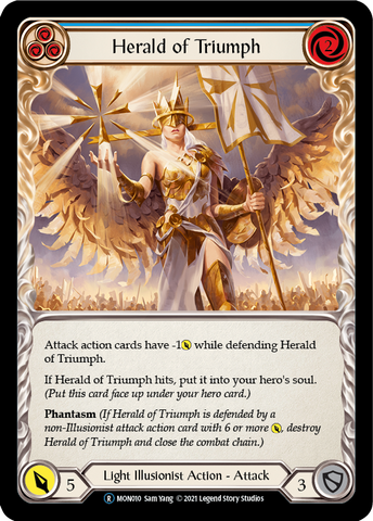 Herald of Triumph (Blue) (Rainbow Foil) [U-MON010-RF] Unlimited Edition Rainbow Foil