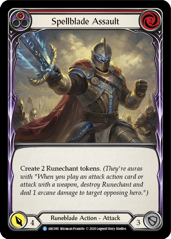 Spellblade Assault (Red) [ARC085] Unlimited Edition Rainbow Foil