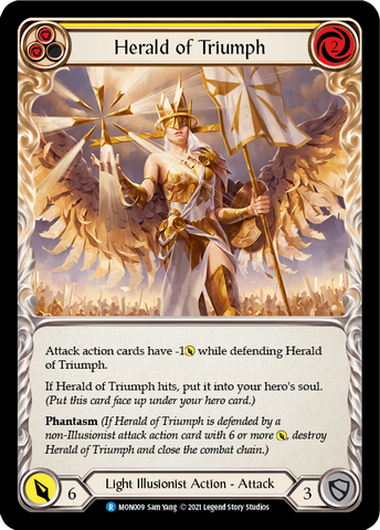 Herald of Triumph (Yellow) (Rainbow Foil) [MON009-RF] 1st Edition Rainbow Foil