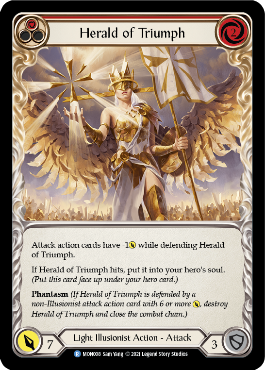 Herald of Triumph (Red) (Rainbow Foil) [MON008-RF] 1st Edition Rainbow Foil