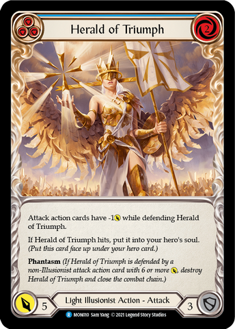 Herald of Triumph (Blue) (Rainbow Foil) [MON010-RF] 1st Edition Rainbow Foil