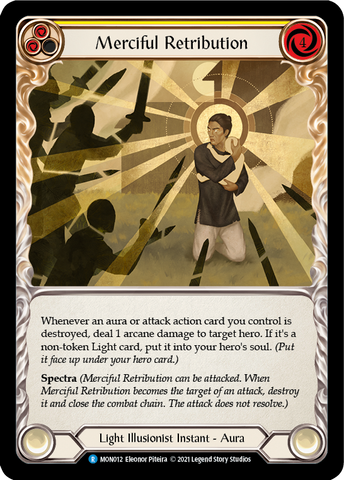 Merciful Retribution (Rainbow Foil) [MON012-RF] 1st Edition Rainbow Foil