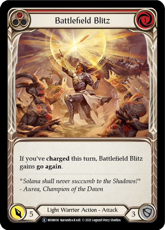 Battlefield Blitz (Red) (Rainbow Foil) [U-MON036-RF] Unlimited Edition Rainbow Foil