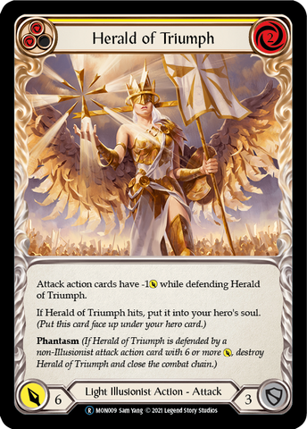 Herald of Triumph (Yellow) (Rainbow Foil) [U-MON009-RF] Unlimited Edition Rainbow Foil