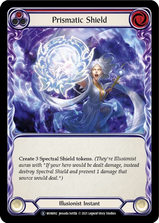 Prismatic Shield (Red) (Rainbow Foil) [U-MON092-RF] Unlimited Edition Rainbow Foil