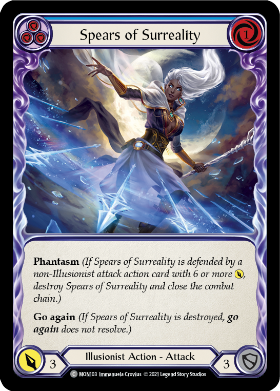 Spears of Surreality (Blue) (Rainbow Foil) [MON103-RF] 1st Edition Rainbow Foil