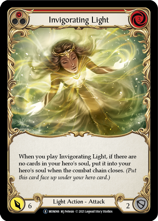 Invigorating Light (Red) (Rainbow Foil) [U-MON066-RF] Unlimited Edition Rainbow Foil