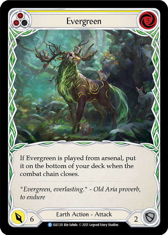 Evergreen (Yellow) [ELE120] (Tales of Aria)  1st Edition Rainbow Foil