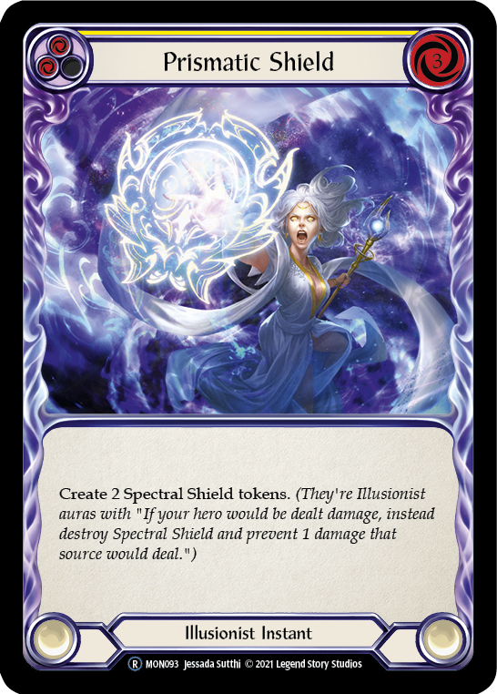 Prismatic Shield (Yellow) (Rainbow Foil) [U-MON093-RF] Unlimited Edition Rainbow Foil