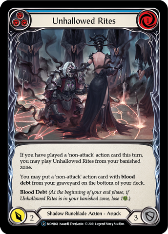 Unhallowed Rites (Blue) (Rainbow Foil) [U-MON161-RF] Unlimited Edition Rainbow Foil