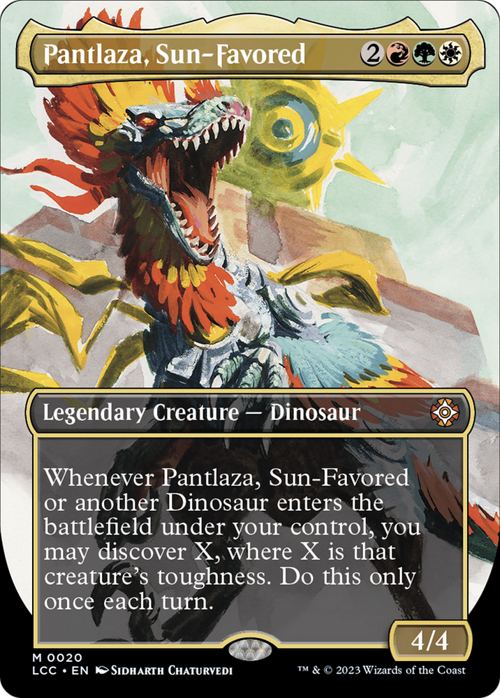Pantlaza, Sun-Favored (Borderless) [The Lost Caverns of Ixalan Commander]