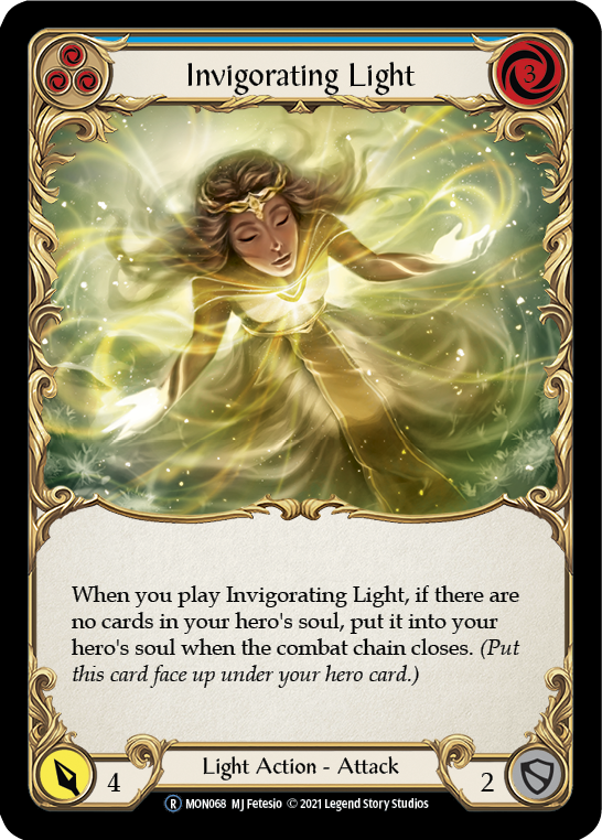 Invigorating Light (Blue) (Rainbow Foil) [U-MON068-RF] Unlimited Edition Rainbow Foil