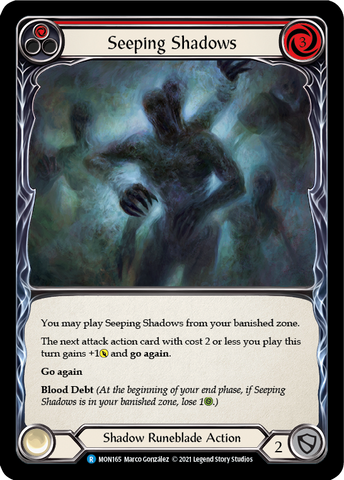 Seeping Shadows (Red) (Rainbow Foil) [MON165-RF] 1st Edition Rainbow Foil