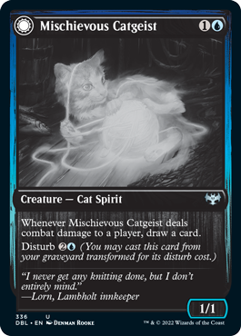 Mischievous Catgeist // Catlike Curiosity [Innistrad: Double Feature]