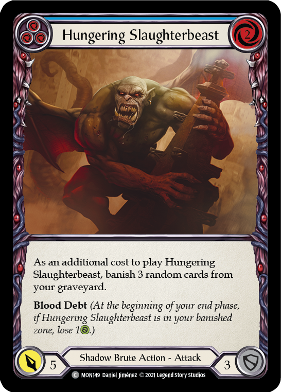 Hungering Slaughterbeast (Blue) (Rainbow Foil) [MON149-RF] 1st Edition Rainbow Foil