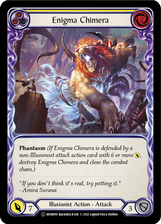 Enigma Chimera (Yellow) (Rainbow Foil) [U-MON099-RF] Unlimited Edition Rainbow Foil