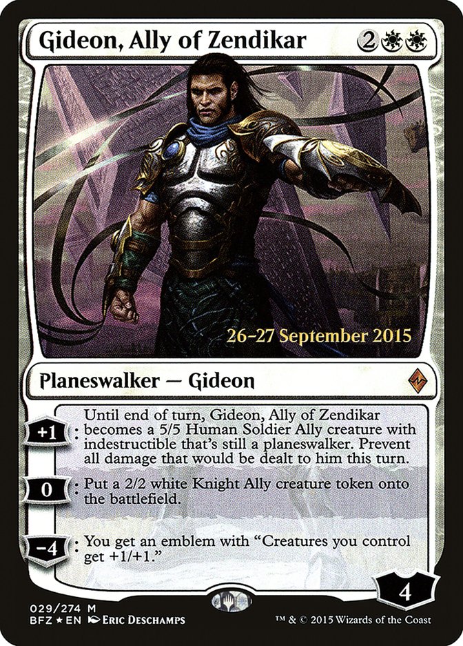 Gideon, Ally of Zendikar  [Battle for Zendikar Prerelease Promos]